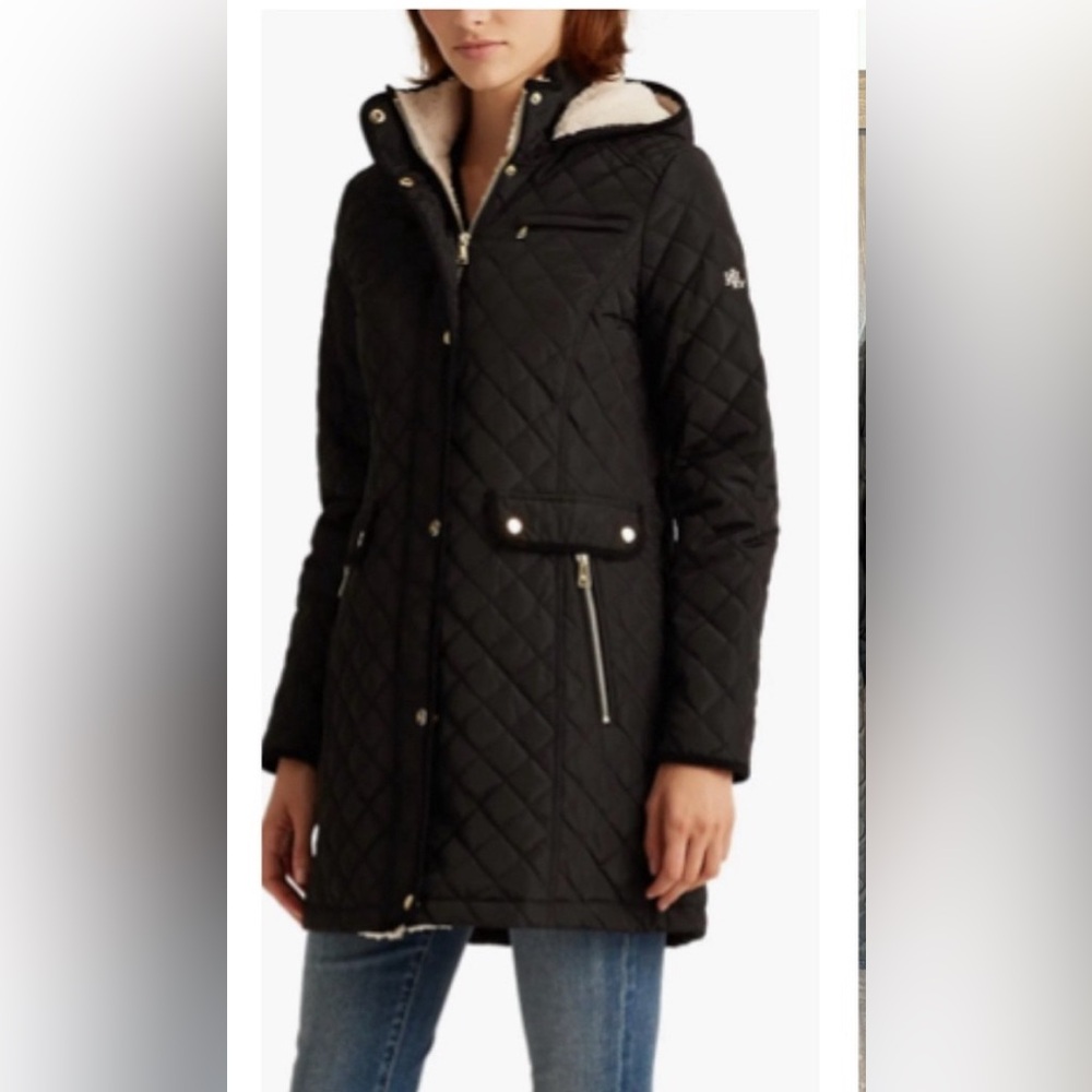 Ralph Lauren black quilted coat